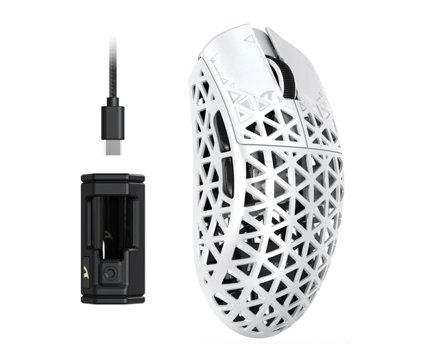 Attack Shark R5Ultra UltralightCarbon 8kHz/42kDPI PAW3950MAX Omron biała - 1472676 - zdjęcie 2